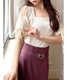 ギャザースリーブカットトップス