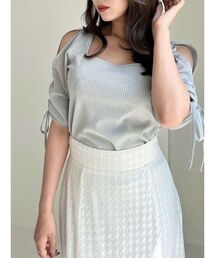 ギャザースリーブカットトップス