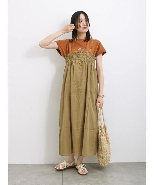 Samansa Mos2 blue（サマンサモスモスブルー）の「【接触冷感】刺繍フレンチスリーブT（Tシャツ/カットソー・レディース・ダークオレンジ/オフホワイト/ブルー/ブラック/ベージュ・F）」の21枚目の写真