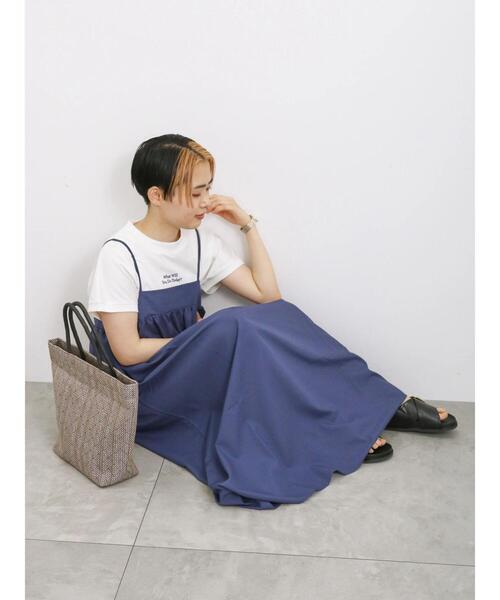 Samansa Mos2 blue（サマンサモスモスブルー）の「【接触冷感】刺繍フレンチスリーブT（Tシャツ/カットソー・レディース・ダークオレンジ/オフホワイト/ブルー/ブラック/ベージュ・F）」の19枚目の写真