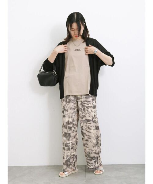 Samansa Mos2 blue（サマンサモスモスブルー）の「【接触冷感】刺繍フレンチスリーブT（Tシャツ/カットソー・レディース・ダークオレンジ/オフホワイト/ブルー/ブラック/ベージュ・F）」の6枚目の写真