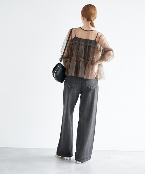 ROPE' PICNIC（ロペピクニック）の「デニムタックワイドパンツ（デニムパンツ・レディース・ブラック系その他/ブルー・36/38/40）」の13枚目の写真