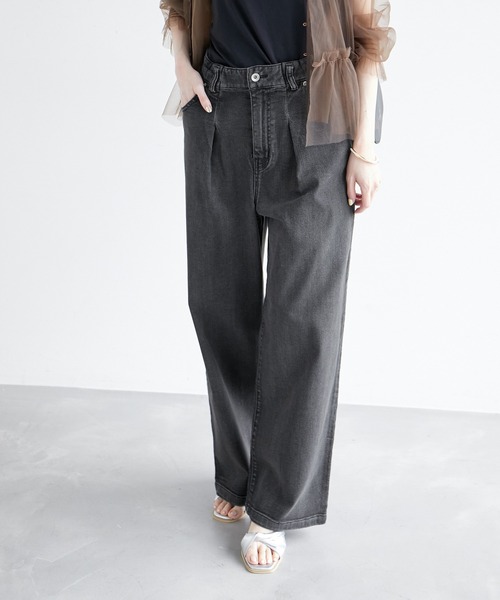 ROPE' PICNIC（ロペピクニック）の「デニムタックワイドパンツ（デニムパンツ・レディース・ブラック系その他/ブルー・36/38/40）」の14枚目の写真