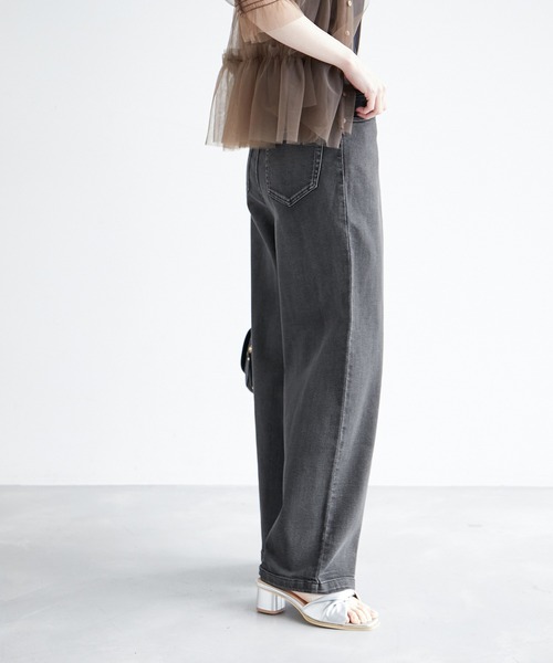 ROPE' PICNIC（ロペピクニック）の「デニムタックワイドパンツ（デニムパンツ・レディース・ブラック系その他/ブルー・36/38/40）」の16枚目の写真