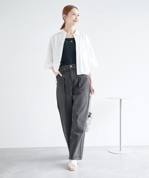 ROPE' PICNIC（ロペピクニック）の「デニムタックワイドパンツ（デニムパンツ・レディース・ブラック系その他/ブルー・36/38/40）」の5枚目の写真