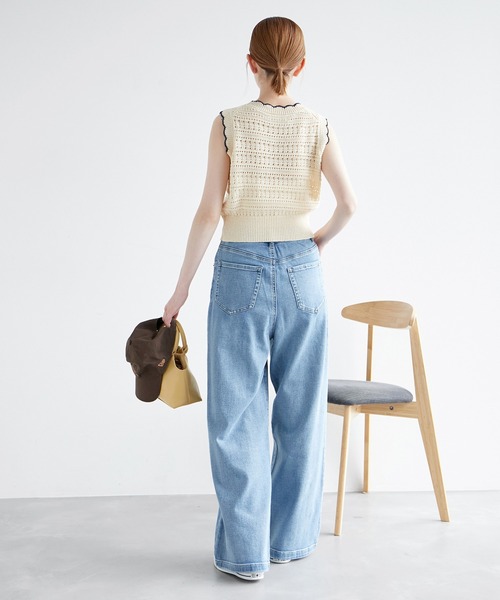 ROPE' PICNIC（ロペピクニック）の「デニムタックワイドパンツ（デニムパンツ・レディース・ブラック系その他/ブルー・36/38/40）」の8枚目の写真