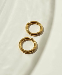 【金属アレルギー軽減】ベーシック ライン ミドル フープ ステンレス ステップレス フィット イヤリング