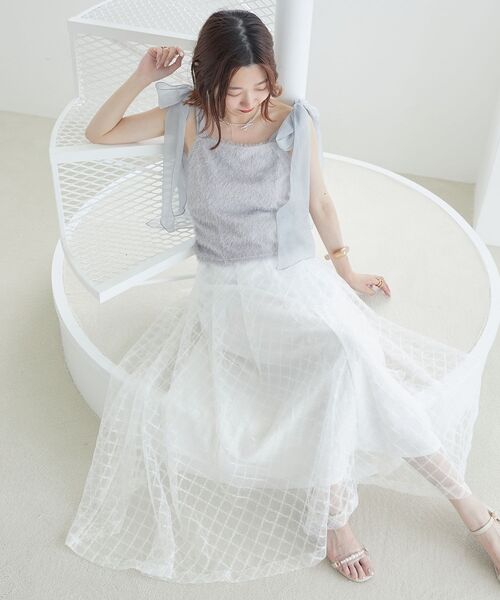 MAJESTIC LEGON(マジェスティックレゴン)の「タックフレアスカート(スカート・レディース・ブラック/ホワイト系その他/アイボリー/ブラック系その他/グレー系その他・MEDIUM/SMALL/X-SMALL)」の12枚目の写真