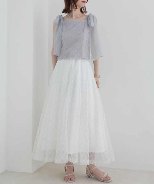 MAJESTIC LEGON(マジェスティックレゴン)の「タックフレアスカート(スカート・レディース・ブラック/ホワイト系その他/アイボリー/ブラック系その他/グレー系その他・MEDIUM/SMALL/X-SMALL)」の13枚目の写真