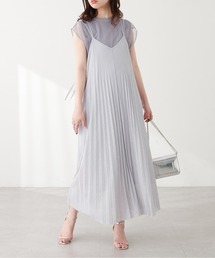 前後2WAYカットプリーツキャミワンピース
