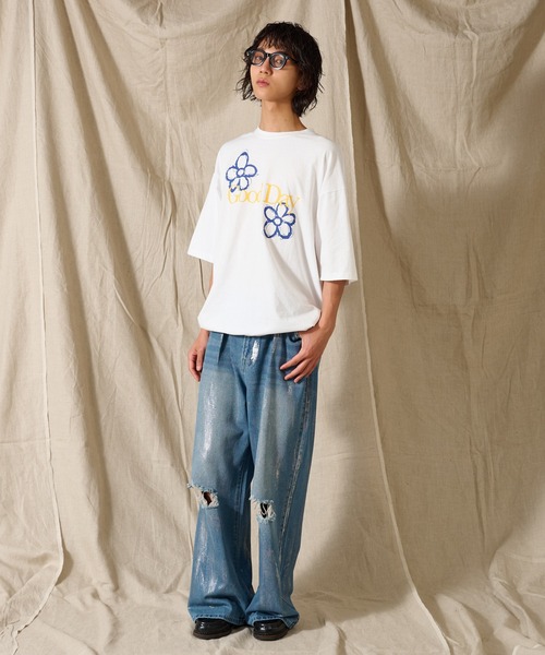 WETTEMPT(ウィテンプト)の「DRAW CORD GOOD DAY TEE / ドローコードグッドデイT(Tシャツ/カットソー・メンズ・オフホワイト/ブラック/ネイビー・LARGE/MEDIUM/SMALL)」の8枚目の写真