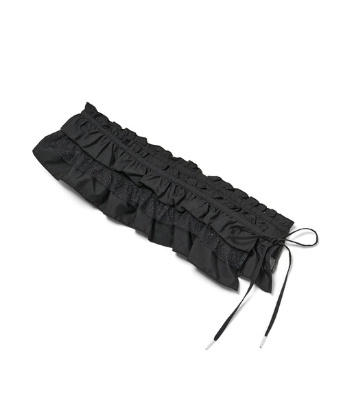 ROPE' PICNIC（ロペピクニック）の「ラメチュールドッキングフリルビスチェ/リンクコーデ（マフラー・レディース・ホワイト/ブラック・38）」の6枚目の写真