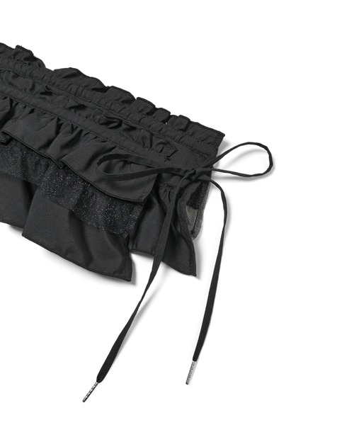 ROPE' PICNIC（ロペピクニック）の「ラメチュールドッキングフリルビスチェ/リンクコーデ（マフラー・レディース・ホワイト/ブラック・38）」の7枚目の写真