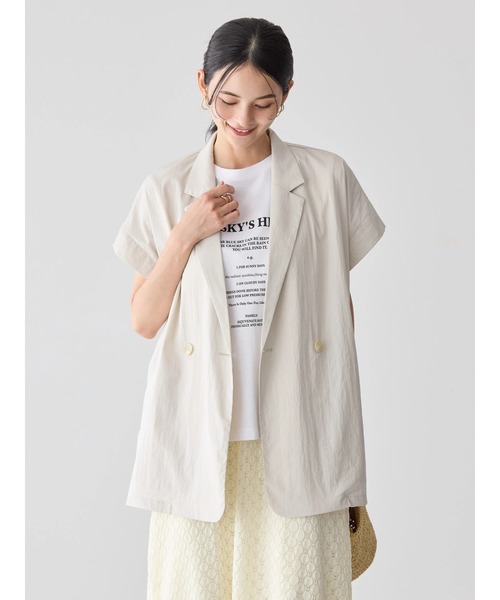 AMERICAN HOLIC(アメリカンホリック)の「接触冷感Wボタンジレ(テーラードジャケット・レディース・ブラック/グレイッシュベージュ・L/M)」の3枚目の写真