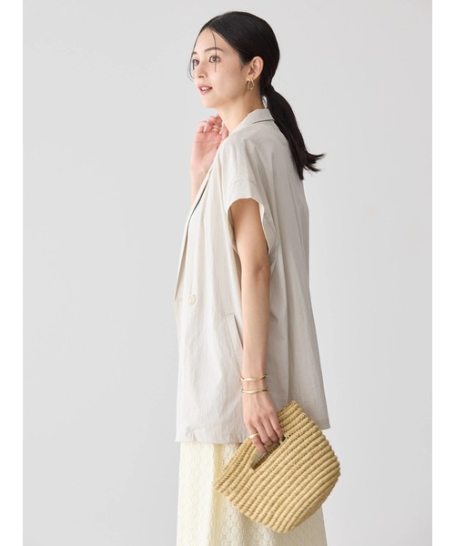 AMERICAN HOLIC(アメリカンホリック)の「接触冷感Wボタンジレ(テーラードジャケット・レディース・ブラック/グレイッシュベージュ・L/M)」の5枚目の写真