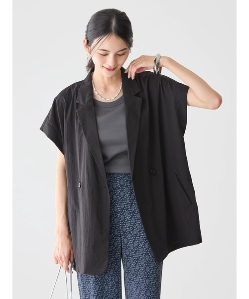 AMERICAN HOLIC(アメリカンホリック)の「接触冷感Wボタンジレ(テーラードジャケット・レディース・ブラック/グレイッシュベージュ・L/M)」の10枚目の写真