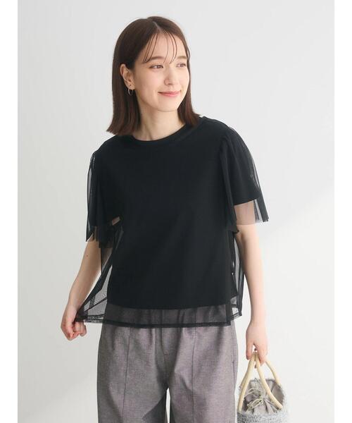 Sugar spoon(シュガースプーン)の「・SUGAR SPOON SET2点チュールT+カットT(Tシャツ/カットソー・レディース・オフホワイト/ブラック/ベージュ/カーキ・FREE)」の18枚目の写真