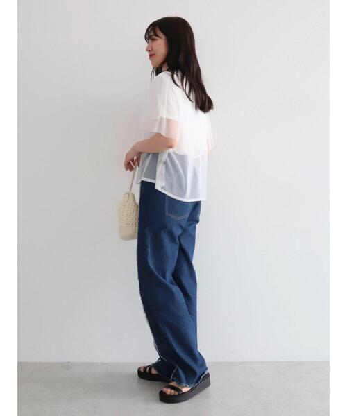 Sugar spoon(シュガースプーン)の「・SUGAR SPOON SET2点チュールT+カットT(Tシャツ/カットソー・レディース・オフホワイト/ブラック/ベージュ/カーキ・FREE)」の15枚目の写真