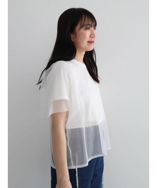 Sugar spoon(シュガースプーン)の「・SUGAR SPOON SET2点チュールT+カットT(Tシャツ/カットソー・レディース・オフホワイト/ブラック/ベージュ/カーキ・FREE)」の16枚目の写真