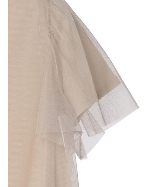 Sugar spoon(シュガースプーン)の「・SUGAR SPOON SET2点チュールT+カットT(Tシャツ/カットソー・レディース・オフホワイト/ブラック/ベージュ/カーキ・FREE)」の5枚目の写真