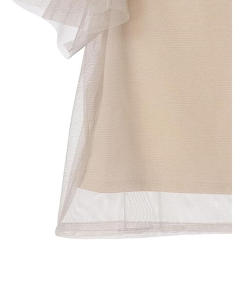 Sugar spoon(シュガースプーン)の「・SUGAR SPOON SET2点チュールT+カットT(Tシャツ/カットソー・レディース・オフホワイト/ブラック/ベージュ/カーキ・FREE)」の6枚目の写真