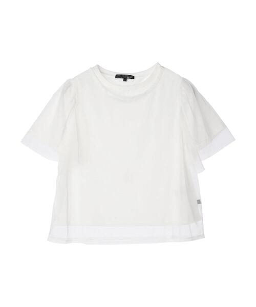 Sugar spoon(シュガースプーン)の「・SUGAR SPOON SET2点チュールT+カットT(Tシャツ/カットソー・レディース・オフホワイト/ブラック/ベージュ/カーキ・FREE)」の10枚目の写真