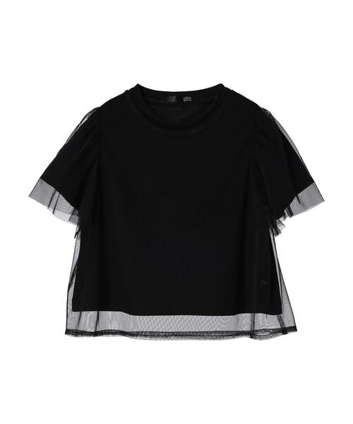 Sugar spoon(シュガースプーン)の「・SUGAR SPOON SET2点チュールT+カットT(Tシャツ/カットソー・レディース・オフホワイト/ブラック/ベージュ/カーキ・FREE)」の11枚目の写真