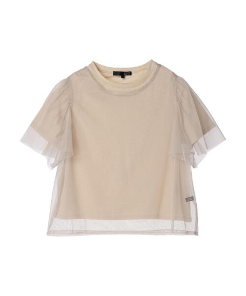 Sugar spoon(シュガースプーン)の「・SUGAR SPOON SET2点チュールT+カットT(Tシャツ/カットソー・レディース・オフホワイト/ブラック/ベージュ/カーキ・FREE)」の12枚目の写真