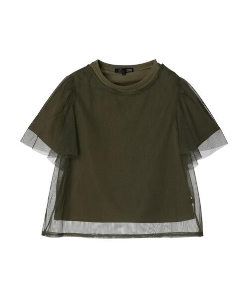 Sugar spoon(シュガースプーン)の「・SUGAR SPOON SET2点チュールT+カットT(Tシャツ/カットソー・レディース・オフホワイト/ブラック/ベージュ/カーキ・FREE)」の13枚目の写真