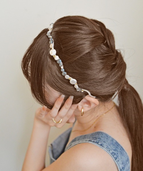 styiro（スタイロ）の「コインパールビジューカチューシャ（カチューシャ・レディース・ブルー/ピンク/ブラック・FREE）」の5枚目の写真