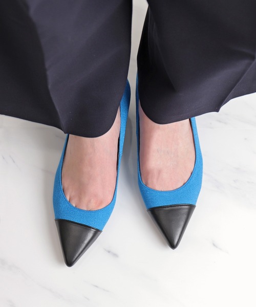 セール】つま先切り替えデザイン ポインテッドトゥパンプス（パンプス