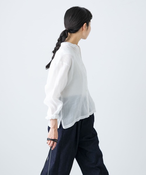 かぐれ（カグレ）の「ラミースタンドカラーショートシャツ