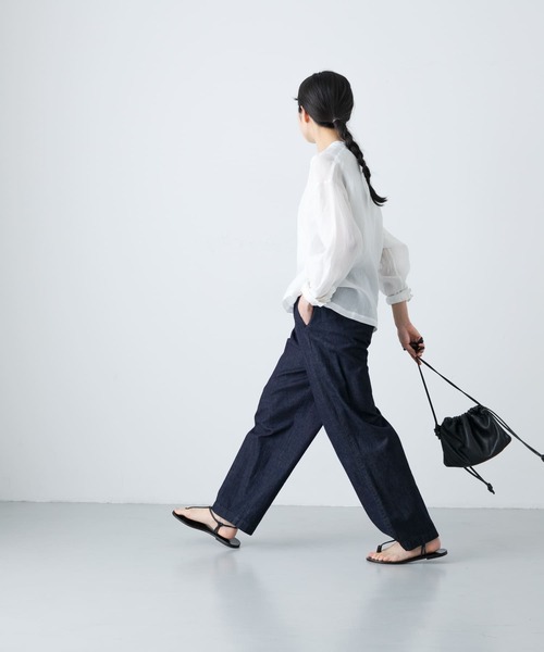 かぐれ（カグレ）の「ラミースタンドカラーショートシャツ
