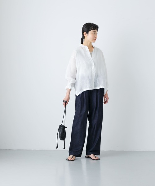 かぐれ（カグレ）の「ラミースタンドカラーショートシャツ