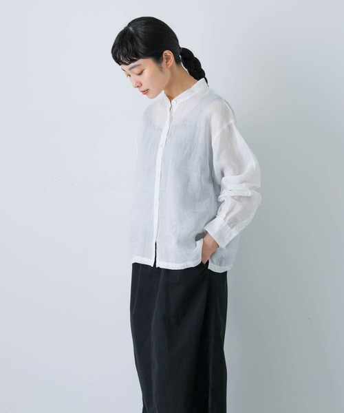 かぐれ（カグレ）の「ラミースタンドカラーショートシャツ
