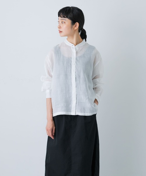 かぐれ（カグレ）の「ラミースタンドカラーショートシャツ