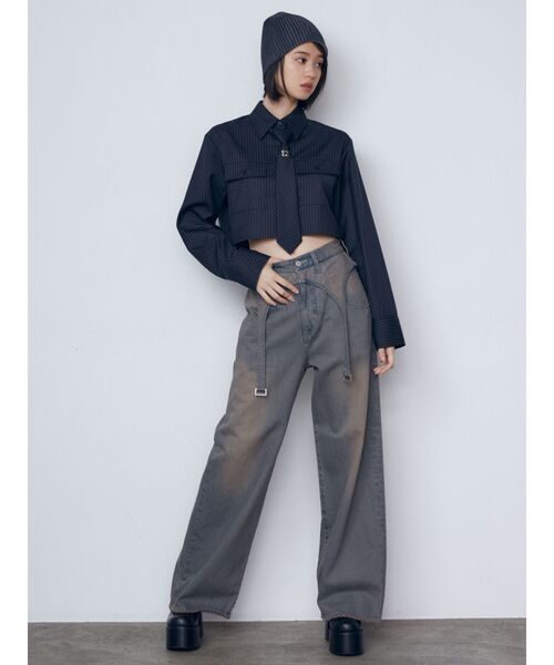 EMODA タイクロップシャツトップ エモダ EMODA タイクロップシャツトップ （ブラウン