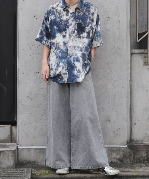 NILWAY（ニルウェイ）の「ワイド バギーヴィンテージ メイク フレア グランジ デニムパンツ（デニムパンツ・メンズ・ブラック/ブルー/グレー/オリーブ・SMALL/MEDIUM/LARGE）」の13枚目の写真