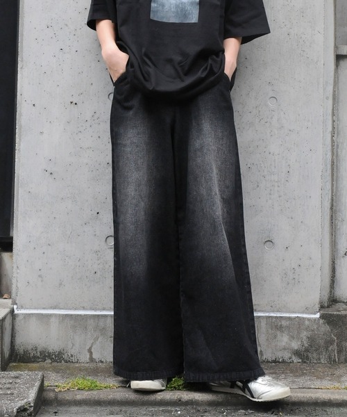 NILWAY（ニルウェイ）の「ワイド バギーヴィンテージ メイク フレア グランジ デニムパンツ（デニムパンツ・メンズ・ブラック/ブルー/グレー/オリーブ・SMALL/MEDIUM/LARGE）」の5枚目の写真