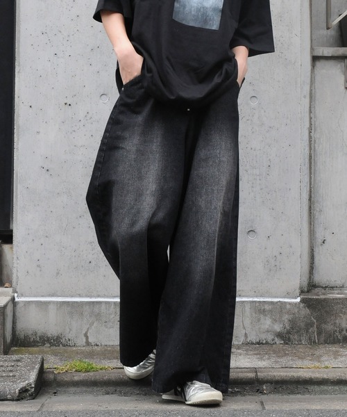 NILWAY（ニルウェイ）の「ワイド バギーヴィンテージ メイク フレア グランジ デニムパンツ（デニムパンツ・メンズ・ブラック/ブルー/グレー/オリーブ・SMALL/MEDIUM/LARGE）」の6枚目の写真