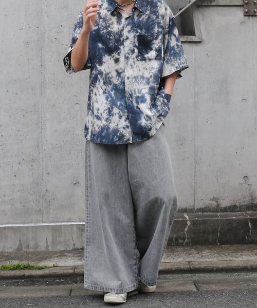 NILWAY（ニルウェイ）の「ワイド バギーヴィンテージ メイク フレア グランジ デニムパンツ（デニムパンツ・メンズ・ブラック/ブルー/グレー/オリーブ・SMALL/MEDIUM/LARGE）」の10枚目の写真