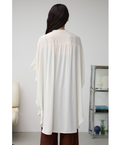 AZUL by moussy(アズールバイマウジー)の「ポンチョ型楊柳シャツ(シャツ/ブラウス・レディース・アイボリー/グレー/ブラック・FREE)」の8枚目の写真