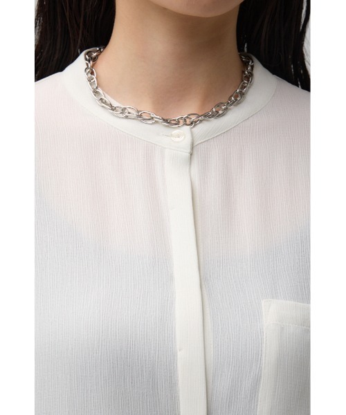 AZUL by moussy(アズールバイマウジー)の「ポンチョ型楊柳シャツ(シャツ/ブラウス・レディース・アイボリー/グレー/ブラック・FREE)」の9枚目の写真