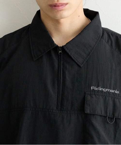 Ridingmania（ライディングマニア）の「【RIDINGMANIA】ナイロン/ワンポイント刺繍ハーフジップシャツ（シャツ/ブラウス・メンズ・グレー/ブラック/その他19・MEDIUM/LARGE）」の17枚目の写真