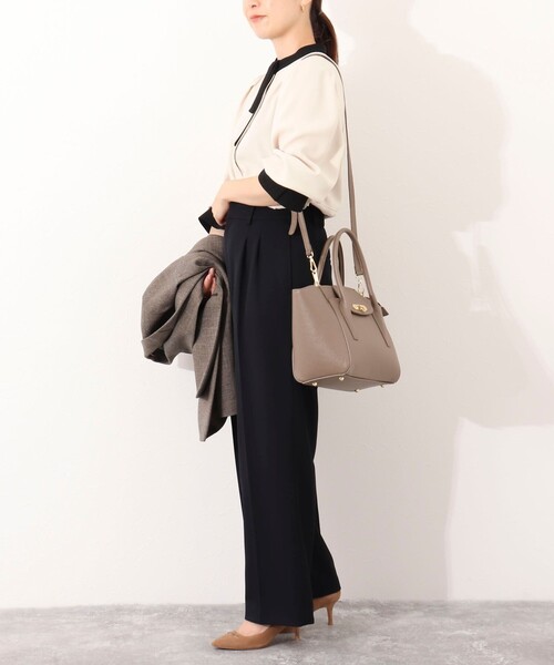 NOLLEY’S（ノーリーズ）の「スクエアトートバッグ（ショルダーバッグ・レディース・モカ/ブラック・FREE）」の7枚目の写真