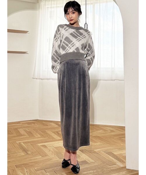 RESEXXY（リゼクシー）の「チェックシャギーニット（ニット/セーター・レディース・グレー/ブルー・FREE）」の14枚目の写真