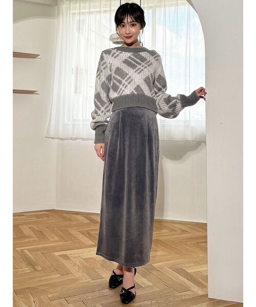 RESEXXY（リゼクシー）の「チェックシャギーニット（ニット/セーター・レディース・グレー/ブルー・FREE）」の15枚目の写真