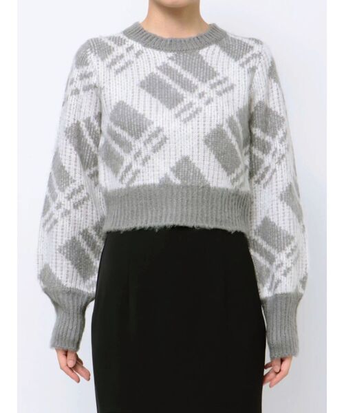 RESEXXY（リゼクシー）の「チェックシャギーニット（ニット/セーター・レディース・グレー/ブルー・FREE）」の16枚目の写真