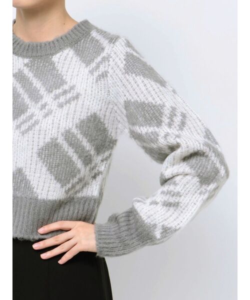RESEXXY（リゼクシー）の「チェックシャギーニット（ニット/セーター・レディース・グレー/ブルー・FREE）」の20枚目の写真