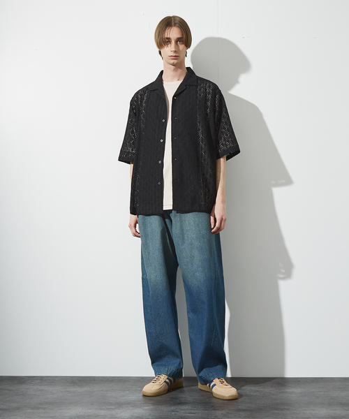 ABAHOUSE(アバハウス)の「【ジオメトリック柄】 ストレッチ シアーシャツ/レースシャツ(シャツ/ブラウス・メンズ・ブラック/ホワイト/ブラウン/ブルー・46/48)」の5枚目の写真